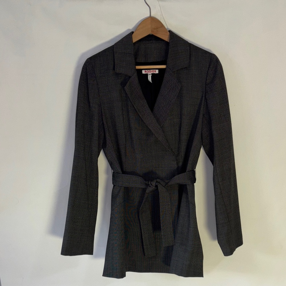 Rodier Vintage Charcoal Belted Jacket